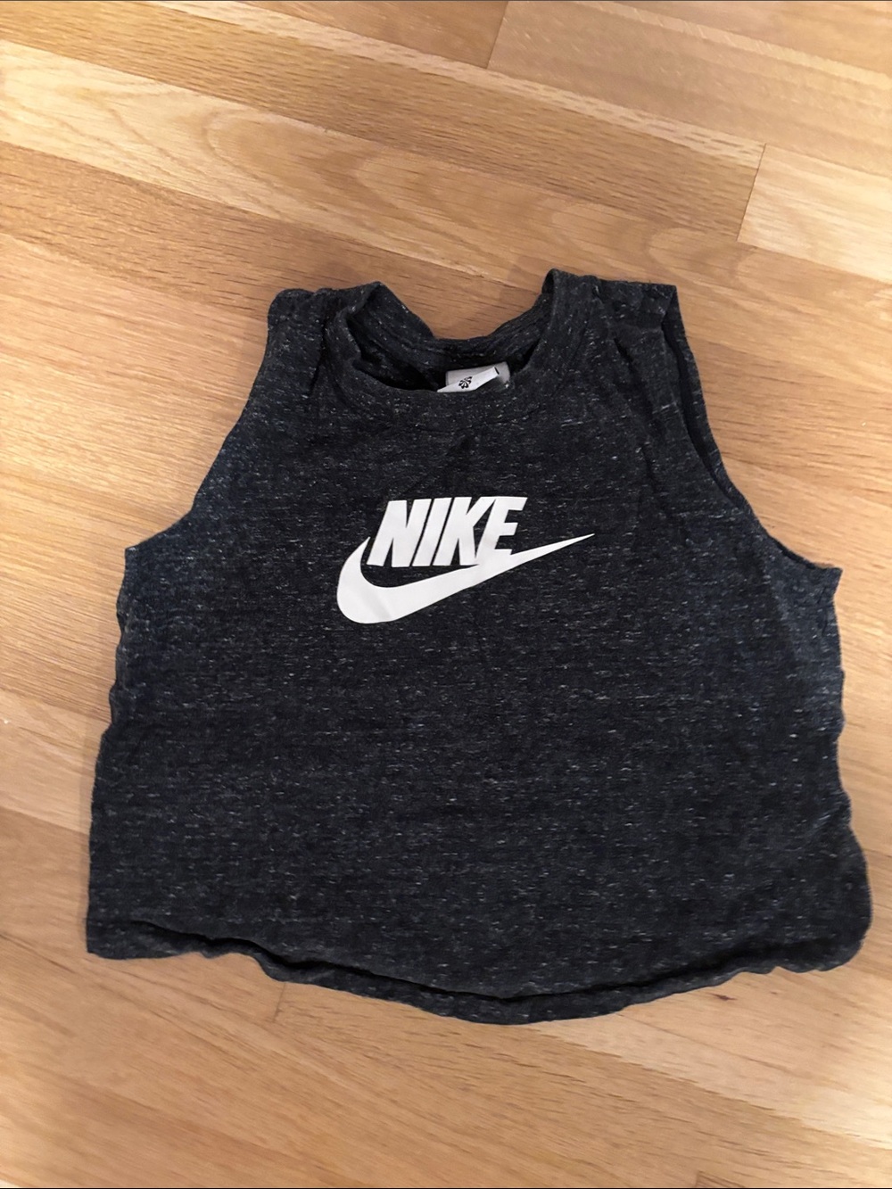 Nike Dark Heather Gray Tee with White Logo